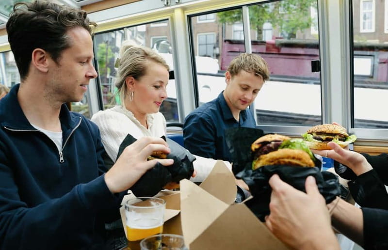 Amsterdam canal cruise with culinary burger or cheese & wine - What the food is really like on the Burger Cruise