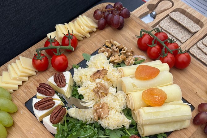 Cheese platter by Boat on Lake Thun, Interlaken - Cruising toward Merligen
