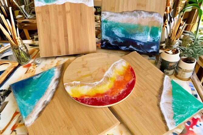 Epoxy Resin Cheese Board Art Class - Drinks, BYOB, and the social side