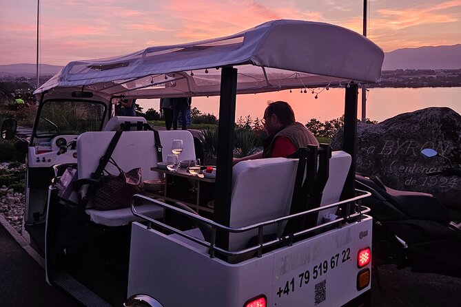 Fondue and wine private Tuk Tuk tour in Geneva - Cologny for the Broad Geneva View