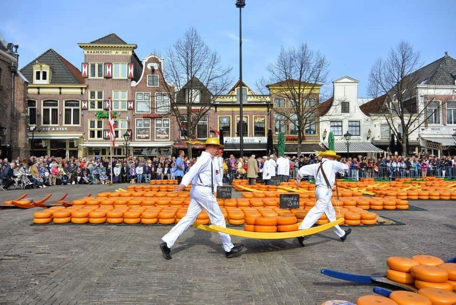 From Amsterdam; Alkmaar Cheese market & Zaanse Schans - Alkmaar’s cheese market is the main event