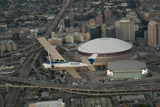 New Orleans VIP Sightseeing Flight with Champagne & Chocolates or Wine & Cheese - Following the Mississippi River