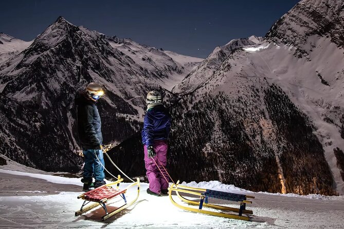 Night Sledding and Fondue Feast Interlaken - The 5-kilometer run after dark