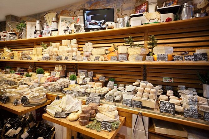 Paris Marché d’Aligre Walking Tour with Chocolate and Cheese Tasting - Cheese, bread, saucisson, and wine