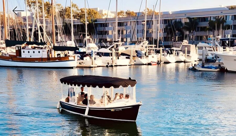 Romantic Boat Cruise with Wine & Cheese or Surprise Dinner - Following the marina route