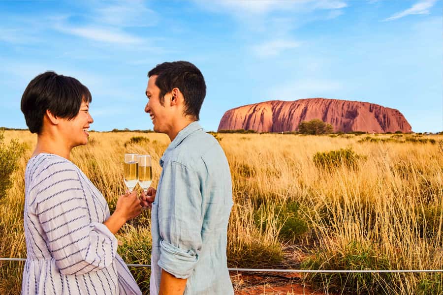 Uluru 1.5-Hour Sunset Tour with Sparkling Wine & Cheeseboard - Sparkling wine, cheese, and the practical food setup