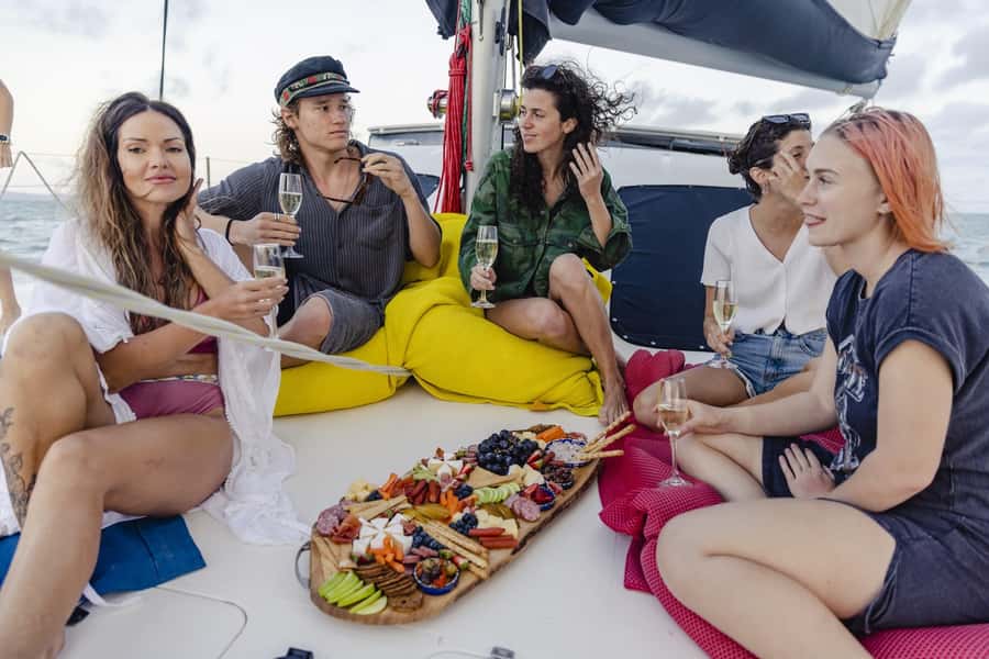 Yeppoon: Sunset Cruise w/ Cheese Platter & Champagne - Boarding the luxury catamaran