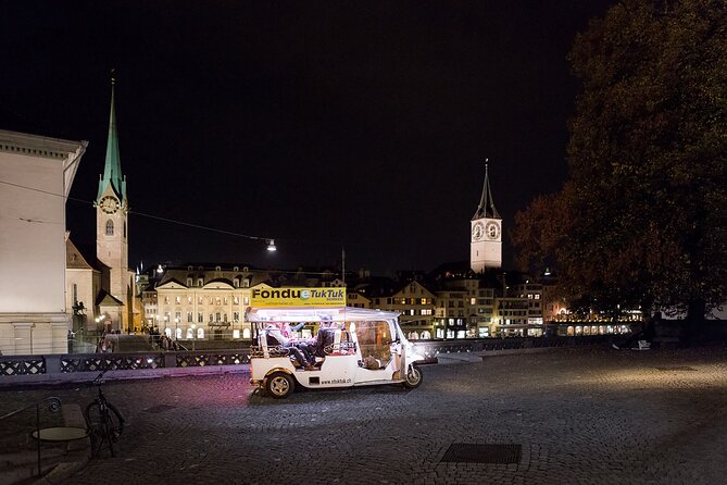 Zurich eTukTuk Private Tour - with Cheese Fondue and Wine - Niederdorf, Predigerplatz, and the old lanes